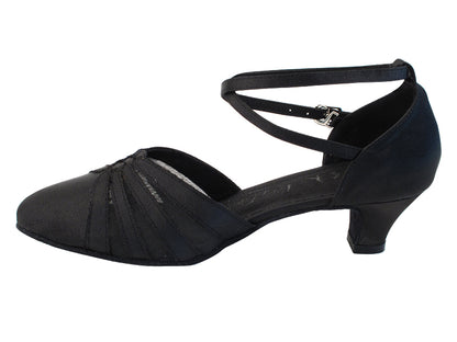 Ladies Cuban Heel SERA3543 Black Satin