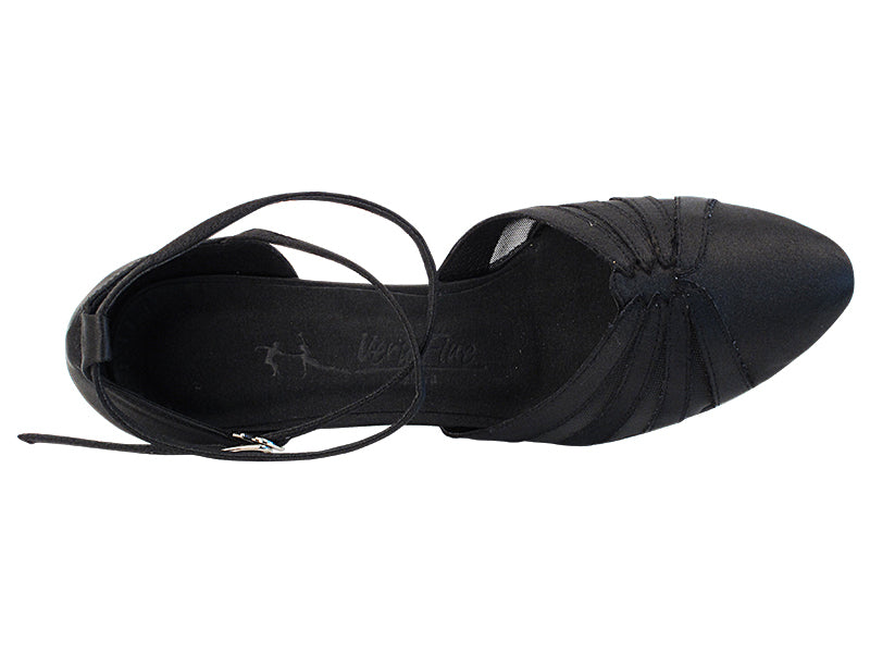 Ladies Cuban Heel SERA3543 Black Satin