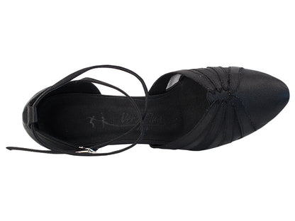Ladies Cuban Heel SERA3543 Black Satin