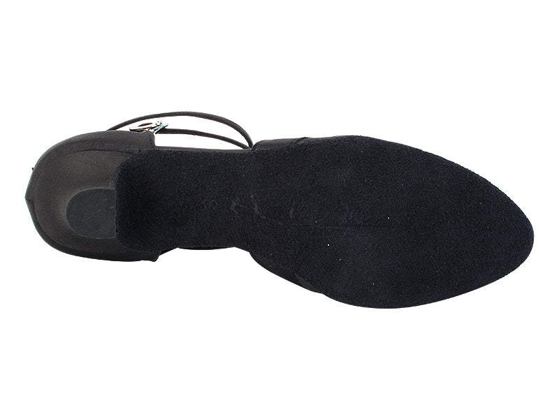 Ladies Cuban Heel SERA3543 Black Satin