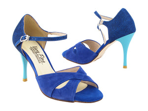 Ladies Tango VFTango 029 Navy Blue Suede/Blue Glitter Satin