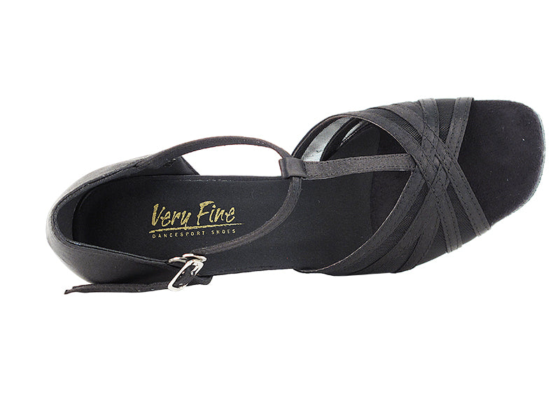 Ladies Rhythm and Latin SERA16612 Black Satin/Black Mesh