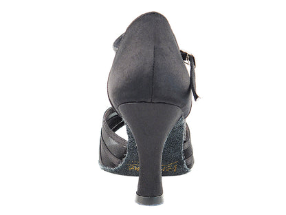 Ladies Rhythm and Latin SERA16612 Black Satin/Black Mesh