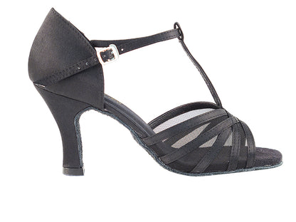 Ladies Rhythm and Latin SERA16612 Black Satin/Black Mesh