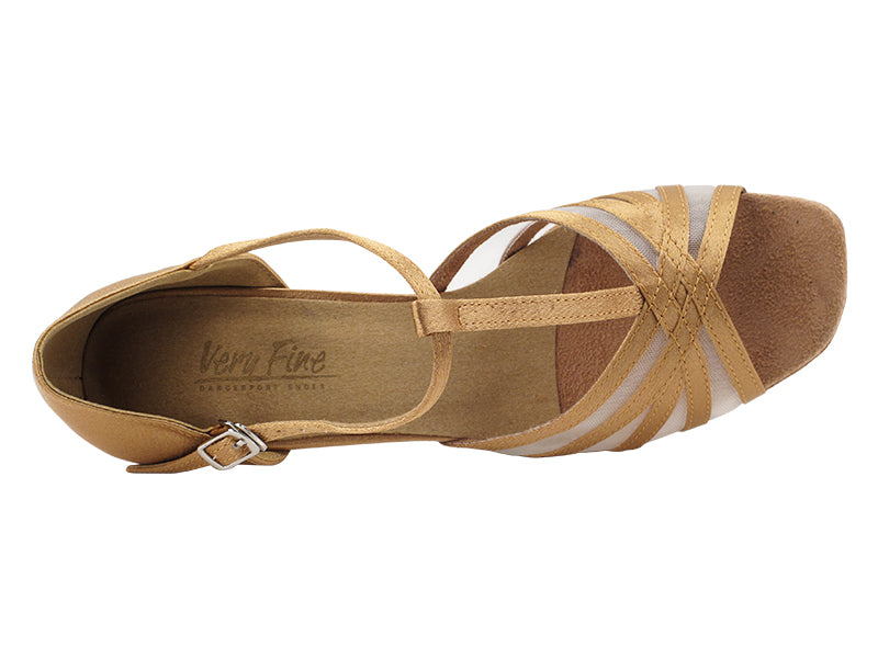 Ladies Rhythm and Latin SERA16612 Brown Satin/Flesh Mesh