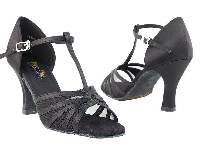 Ladies Rhythm and Latin SERA16612 Black Satin/Black Mesh