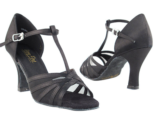 Ladies Rhythm and Latin SERA16612 Black Satin/Black Mesh