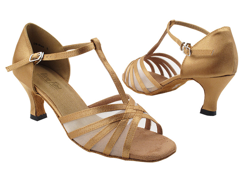 Ladies Rhythm and Latin SERA16612 Brown Satin/Flesh Mesh