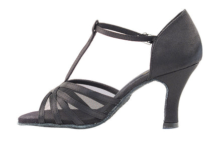 Ladies Rhythm and Latin SERA16612 Black Satin/Black Mesh