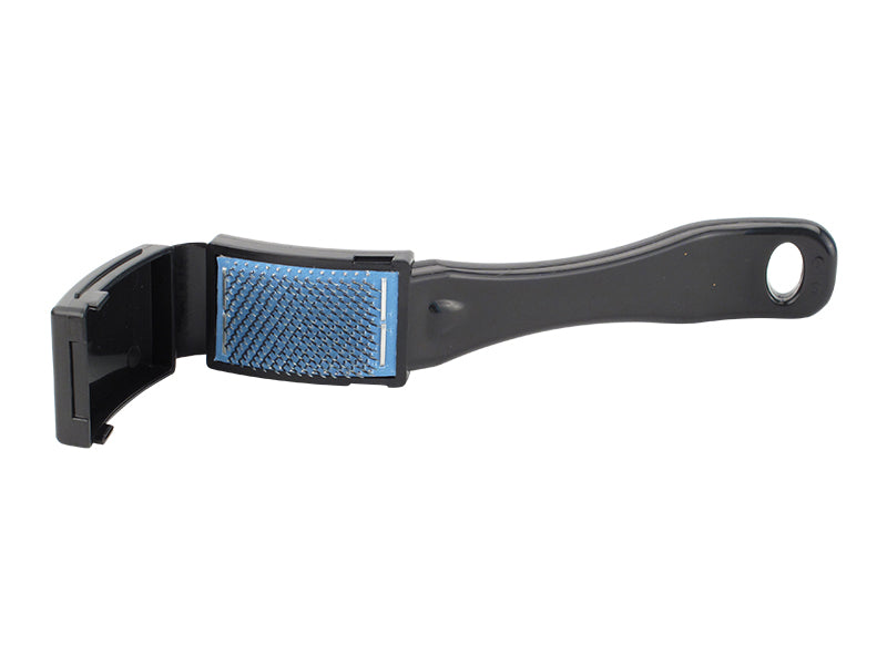 Plastic Handle Suede Sole Shoe Brush - Black