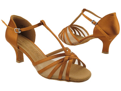 Ladies Rhythm and Latin SERA16612 Dark Tan Satin/Flesh Mesh